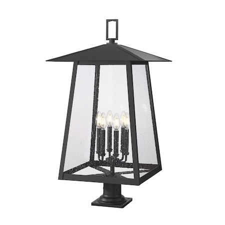 Z-Lite Rainer 6 Light Outdoor Pier Mounted Fixture, 17.5in. W x 33.5in. H, Black 5015PHXXLR-533PM-BK